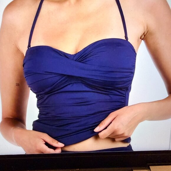 LA BLANCA WOMEN'S ISLAND GODDESS BANDEAU TANKINI SWIMSUIT TOP AND BOTTOM ~  NWT - Picture 8 of 14